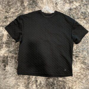 Saint's Studio Shirt Mens Extra Large Black Textured Quilted Jacquard Crewneck